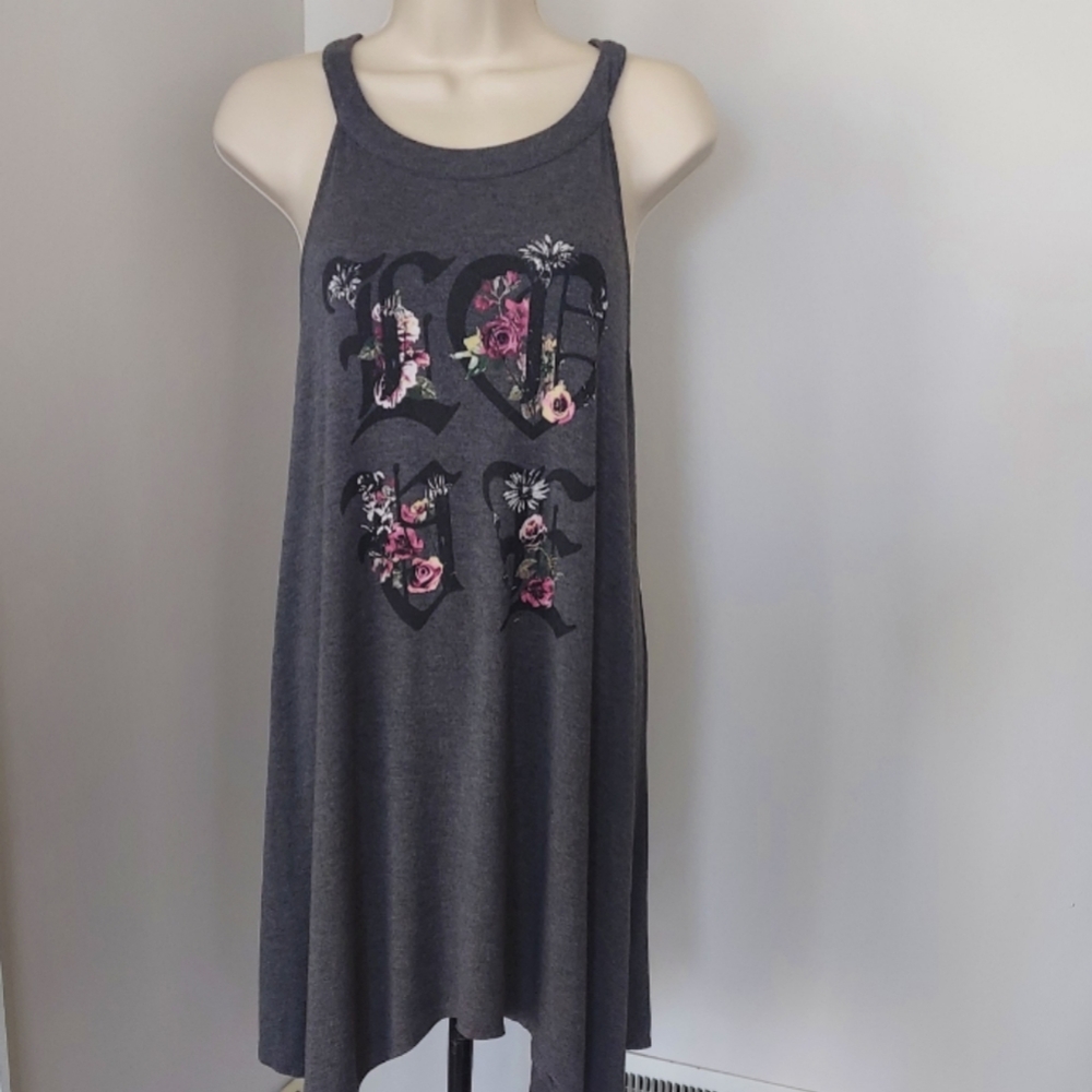 Torrid Racerback Gray Love Dress. Racerback Size 1